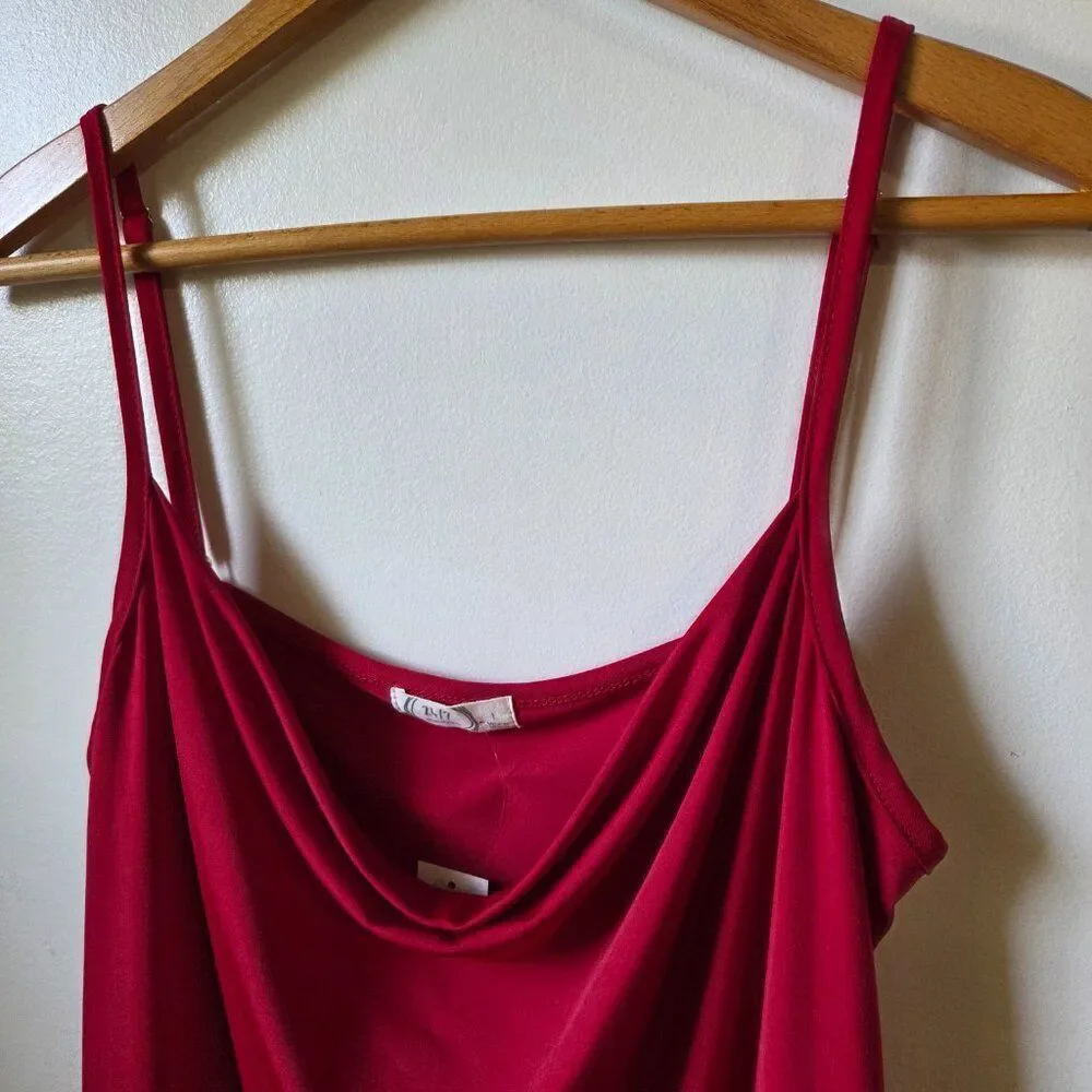 NWT MAURICES SEXY DRESS COWL NECK RED TANK TOP SIZE LARGE - Picture 4 of 12